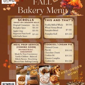 "A Glance" Of Our Weekly Pre-Order Menu